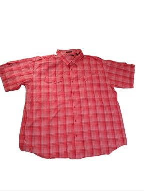 Sean John Red Plaid Short-Sleeve Button-Down Shirt